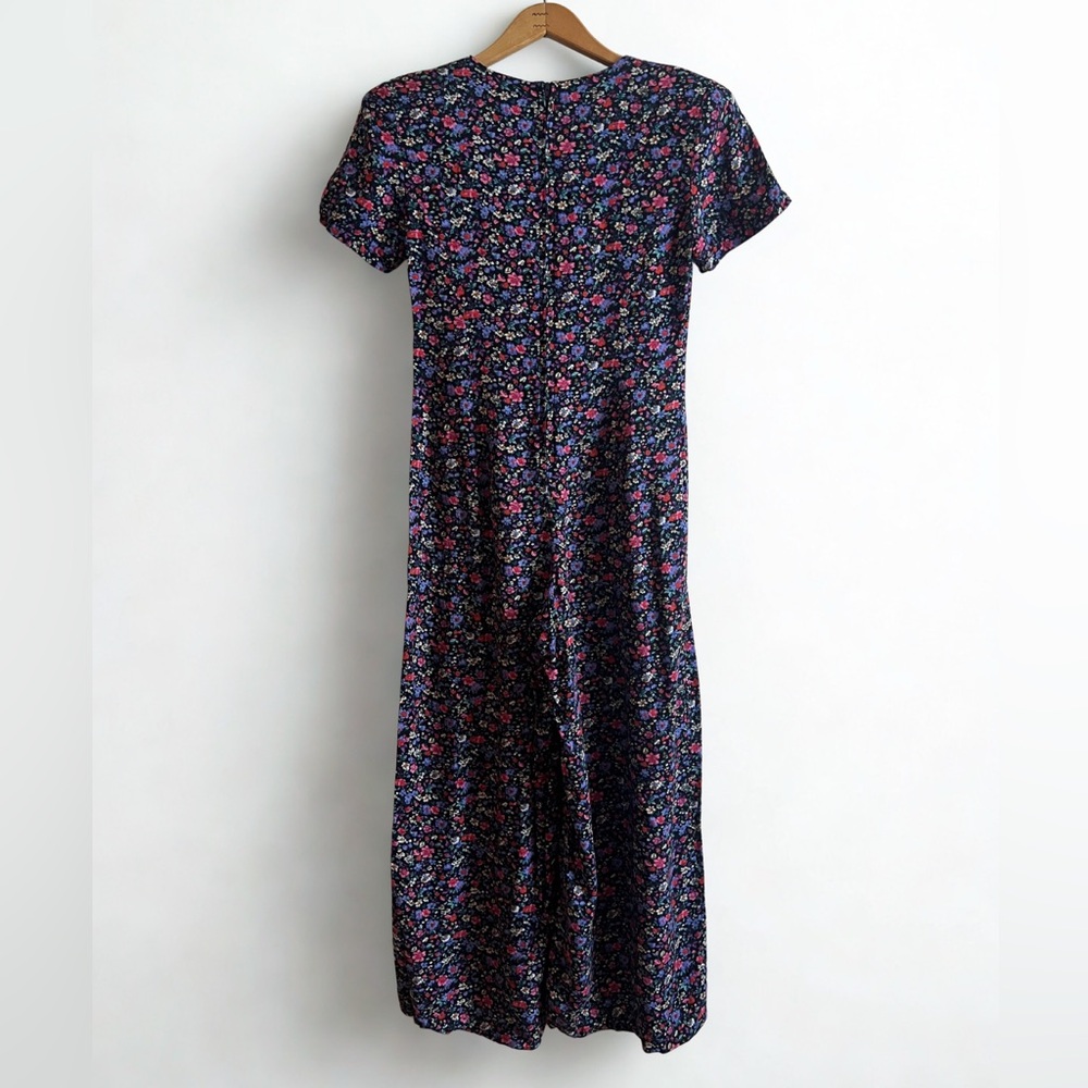 90s Vintage Braemar Petites Floral Jumpsuit, Size Medium - Picture 7 of 9